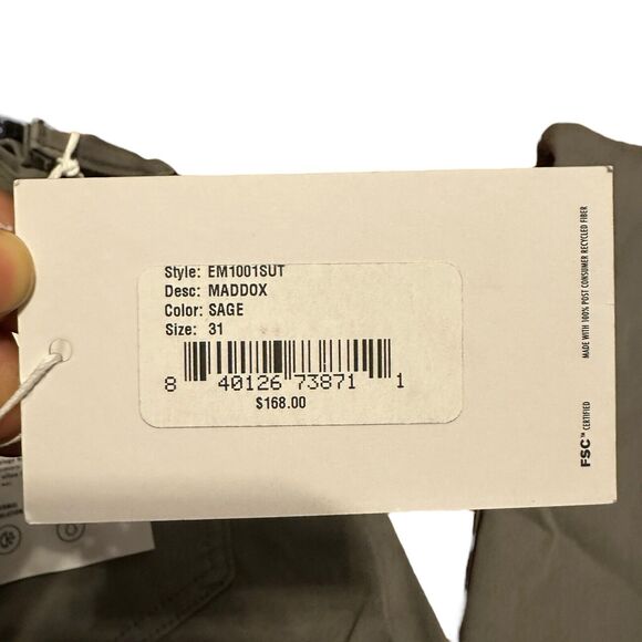 EDWIN Jeans Men's Size 31 Sage Green Maddox Endurance Slim Fit Stretch Mid Rise - Picture 5 of 6